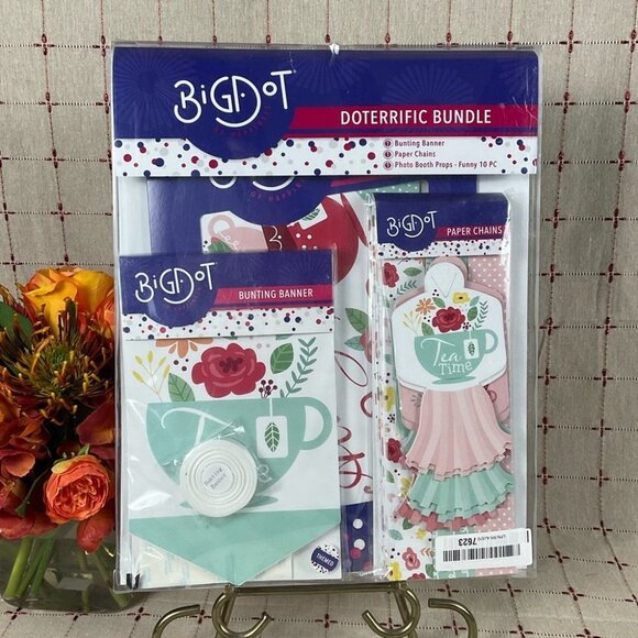 Big Dot of Happiness Other - Big Dot of Happiness Tea Party Doterrific Bundle Party Supplies Paper Chains +